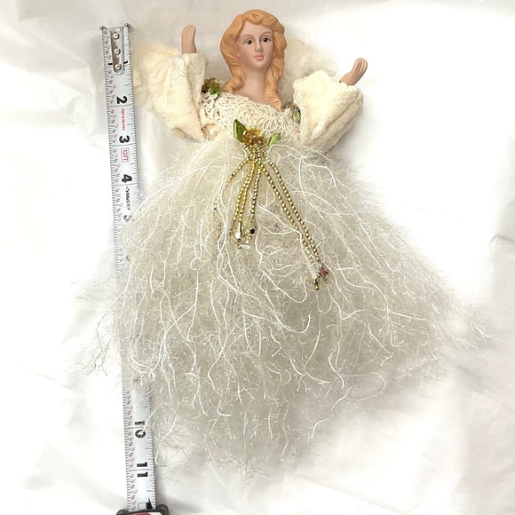 Vintage Victorian Angel Ornament Set of 7 – Feather Skirt Ladies Christmas Decor - Picture 15 of 16